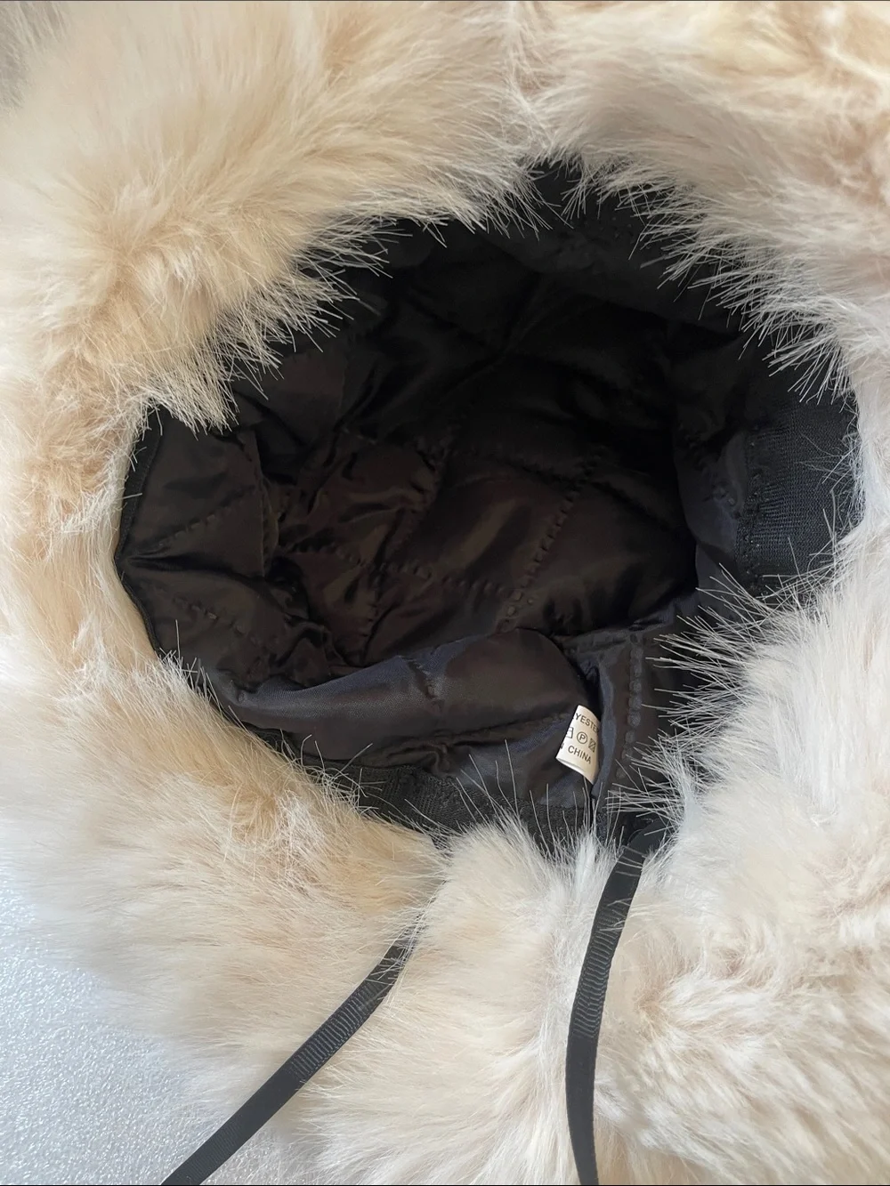 Cream Faux Fur Hat NWOT ( nobody has worn this before)